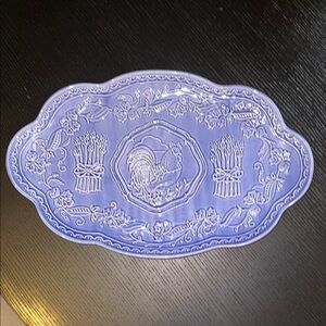 “Le Jardin” by Suzanne Nicoll - Andrea by Sadek Cobalt Blue Majolica Platter